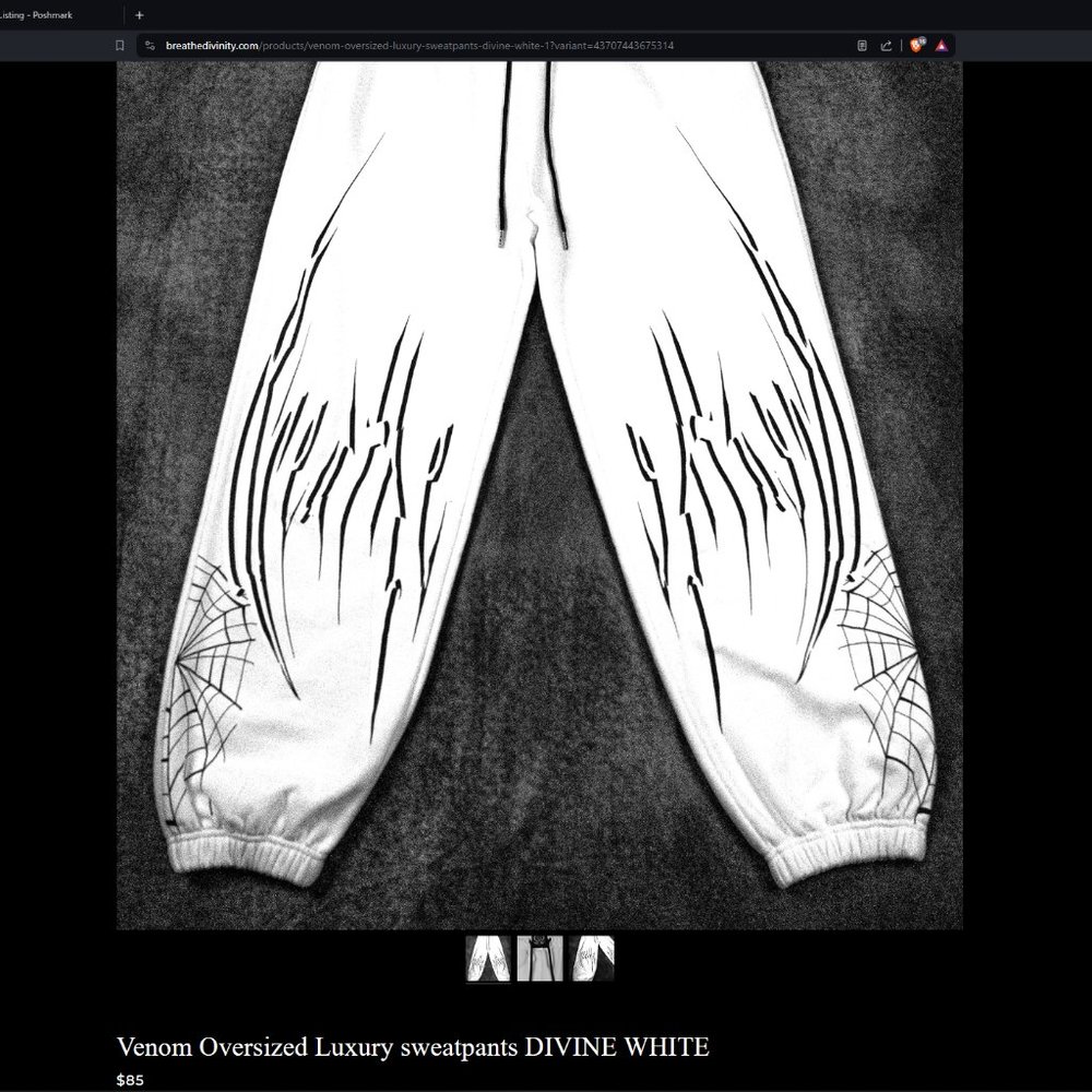 Venom Oversized Luxury sweatpants DIVINE WHITE